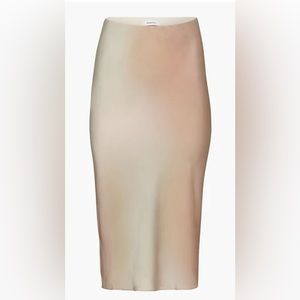 Aritzia Babaton Slip Midi Skirt in Birch Light Ombre, Size 00 (XXS)